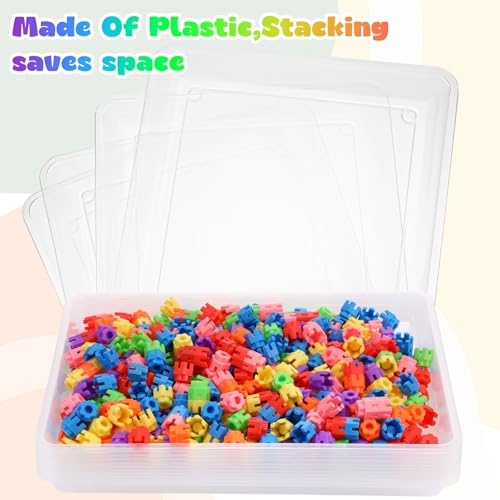 Hoteam 10 Pack Flat Bins Paper Trays,Clear,16.14 X 11.81 X 1.38 Inch - color: Clear, size: 16.14 x 11.81 x 1.38 Inch