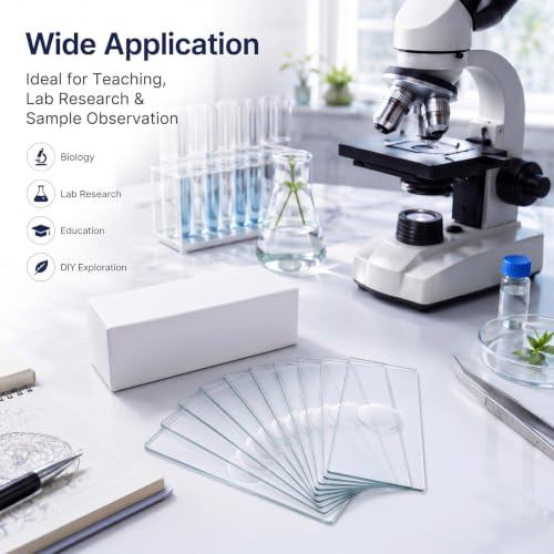 Tellegloww 10 Pcs Pre-Cleaned Single Concave Microscope Glass Slide 3" x 1" - color: Single Concave Microscope Slide