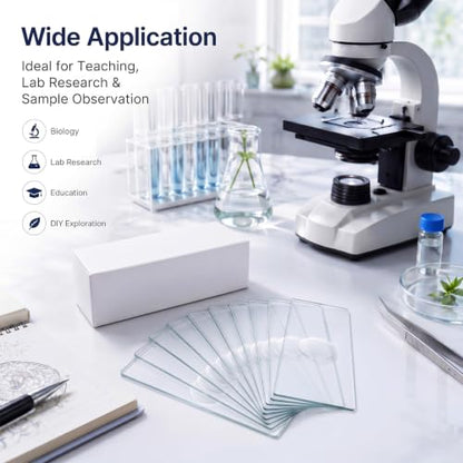Tellegloww 10 Pcs Pre-Cleaned Single Concave Microscope Glass Slide 3" x 1" - color: Single Concave Microscope Slide