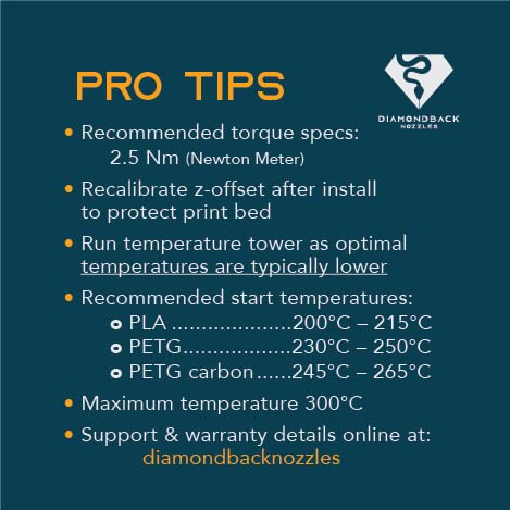 Diamondback Volcano Compatible 3D Printer Nozzle, Diamond Tip, 0.4mm - size: 0.4mm