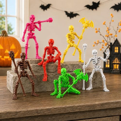 Celltestria Halloween 6PCS 3D Printed Skeleton T13 Action Figures Set - style: T13 Skeleton