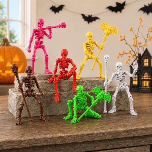 Celltestria Halloween 6PCS 3D Printed Skeleton T13 Action Figures Set - style: T13 Skeleton