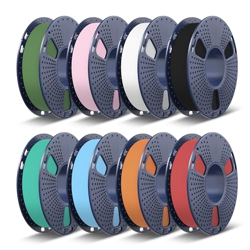 TECBEARS Matte PLA Filament Rapid, 2kg Bundle, E2501, 0.25kg/Spool, 8 Packs - color: 0.25kg*8 Black, White, Sky Blue, Sunny Orange, Sakura Pink, Cherry Red, Mint Green, Olive Green