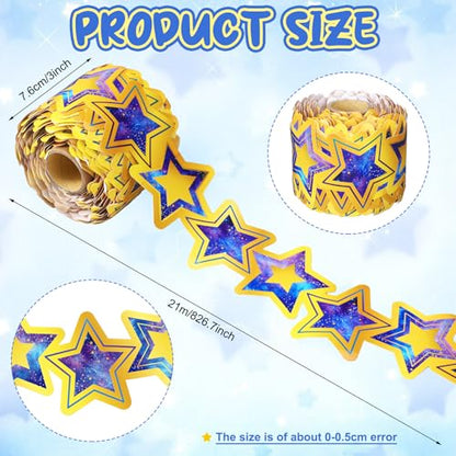 Outus 68 Feet Galaxy Star Bulletin Board Borders, Science and Space Theme - size: 2.99 Inches, style: Galaxy Star