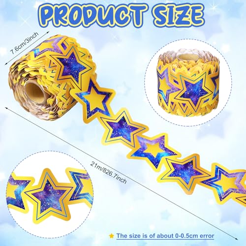 Outus 68 Feet Galaxy Star Bulletin Board Borders, Science and Space Theme - size: 2.99 Inches, style: Galaxy Star