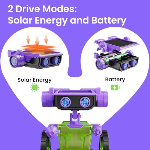 Sillbird Solar Building Robot Kit Educational STEM Gift for Boys Aged 8-12 - color: Purple-green