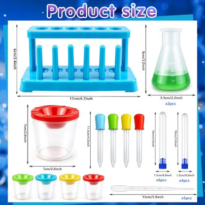 26PCS Science Lab Kit Plastic Lab Science Experiments and Test Tubes Set