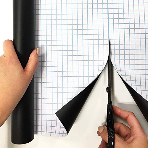 Extra Large Chalkboard Peel and Stick Paper 9 Feet roll (108 inches) + (5) Color Chalk Included - by Simple Shapes - size: 108 inches x 17.7 inches