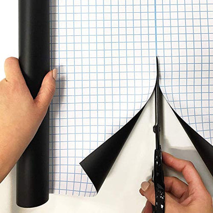 Extra Large Chalkboard Peel and Stick Paper 9 Feet roll (108 inches) + (5) Color Chalk Included - by Simple Shapes - size: 108 inches x 17.7 inches