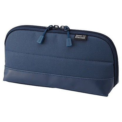 LIHITLAB Compact Pen Case, Water & Stain Repellent - color: Navy, style: Wide Open