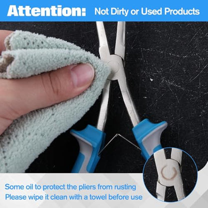SPEEDWOX Long Reach Bent Needle Nose Pliers with Smooth Jaw Extra Long Nose Precision Wire Looping Pliers Needle Remover Pliers for Hard to Reach Narrow Spaces Jewelry Making Tools Fishing Tools - style: Bent Needle Nose Pliers Smooth Jaw