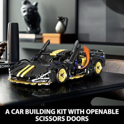 Collectible Sports Race Cars Building Set with RC Remote Control APP - color: Gold 3