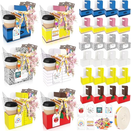 24 Set Back to School Teacher Gifts, 2 Cup Drink Carrier with Handle