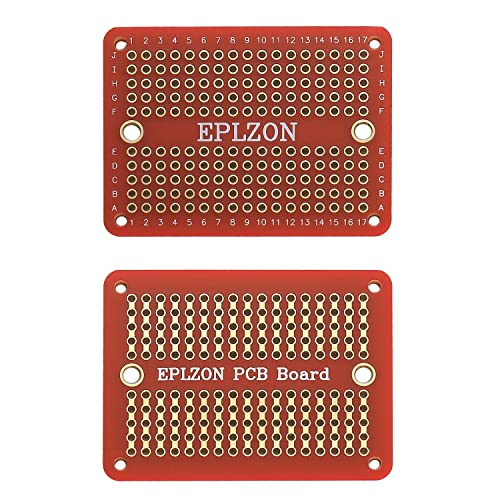 Solderable Breadboard Mini PCB Board Gold-Plated Solder Breadboard for DIY Electronics Projects Apply to Soldering Projects 2.0"x1.5" Mixed Color(Pack of 10 Pcs,RED)