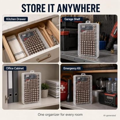 Xuerdon 120-Slot Battery Organizer Case with Tester for AA AAA & Coin Cells - color: white with Tester