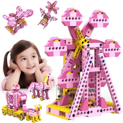 Apitor Robot G STEM Kits for 6-7 Year Old Girl, 8 in 1 Electric Building Toys for Kids 6-8 8-10, DIY Educational Construction Science Kit for Girls 6-12 Christmas Birthday Gift - style: Robot G