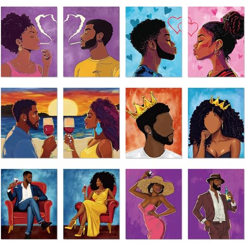 Ctosree 12 Pcs Pre Drawn Canvas for Painting,Romantic Couple,8 x 10 Inch - size: 8 x 10 Inches, style: Romantic Couple
