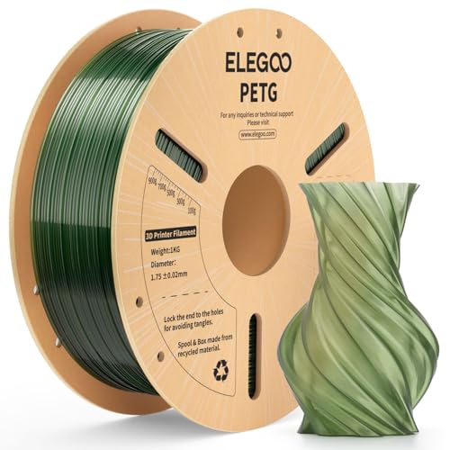 ELEGOO PETG 3D Printer Filament 1.75mm Transparent Olive Green 1KG - color: Transparent Olive Green 1kg