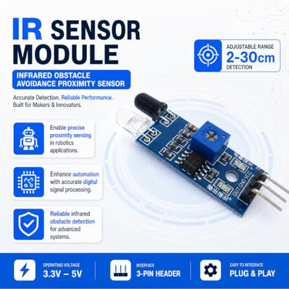 30-Pack IR Obstacle Avoidance Sensor Module, Adjustable