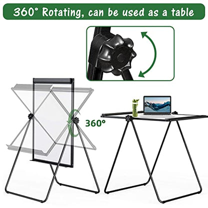 Easel Whiteboard with Stand 40" x 28" Aluminum Frame (Black)