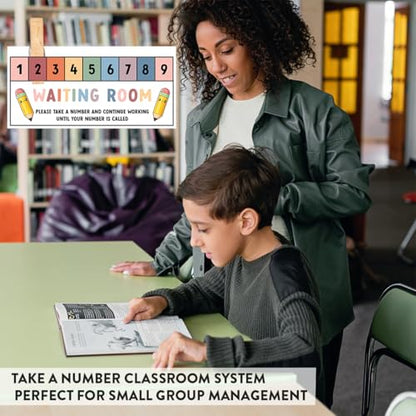 Andaz Press Boho Pastel Teacher Waiting Room Sign, Please Take a Number Classroom Poster for Student Management, Teacher Waiting in Line System, Behavior Management Visual Aid, 8.5x11 Thick Cardstock - color: Boho Pastel Teacher Waiting Room Sign