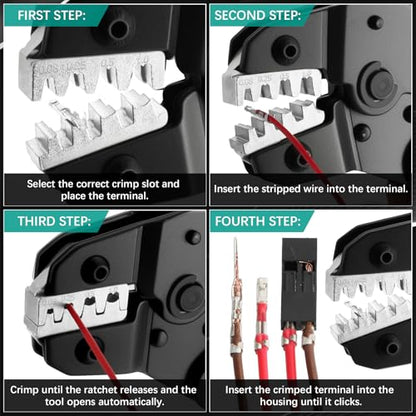 SN-2549 Ratcheting Open Barrel Crimper Kit, 2316PCS JST-XH 2.54mm/JST-PH 2.0mm/DuPont Connectors & Terminals, w/Pin Headers & Ribbon Cable, 0.08-1.0mm² (28-18 AWG) - color: 2316pcs