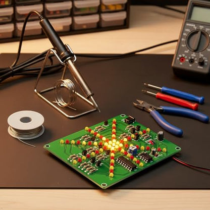Gikfun Electronic LED Flashing Lights Soldering Practice Board PCB DIY Kit EK1874 - size: 100 x 80 mm