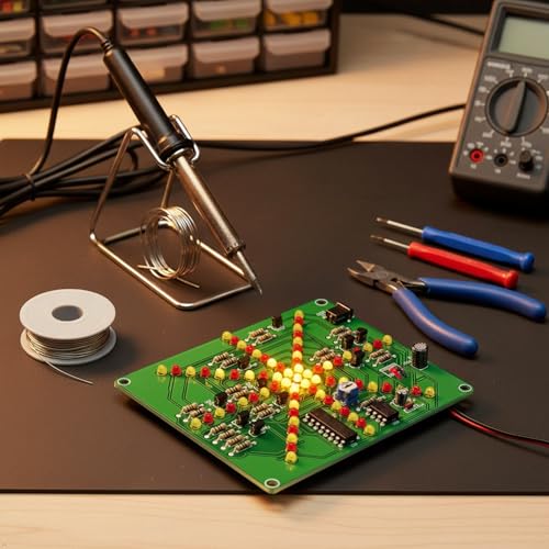 Gikfun Electronic LED Flashing Lights Soldering Practice Board PCB DIY Kit EK1874 - size: 100 x 80 mm