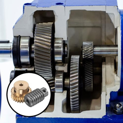 uxcell Worm Gear Set 25T 1 Module 25:1 Reduction Rate, 5mm/6mm Bore - size: 5mm/6mm Bore (1Mod 25T)