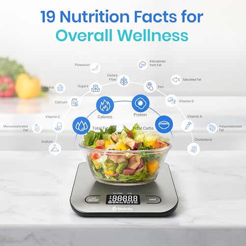 Etekcity Food Nutrition Scale, Digital Grams and Ounces, Large - color: Silver