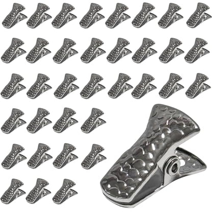 35 Pack Mini Metal Alligator Clips for Crafts Non-Slip Silicone-Coated Retro DIY Badge Small Spring Clips (Black) - color: Black