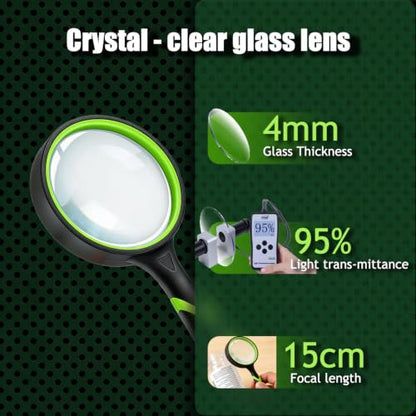 5X Handheld Non-Slip Rubber Reading Magnifying Glass Set - color: Orange