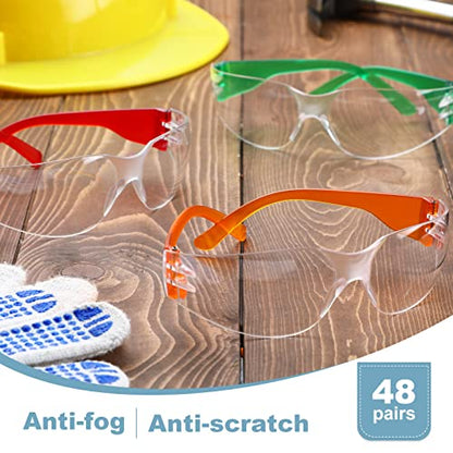 Weewooday 48 Packs Kids Safety Glasses, Orange, Yellow, Green, Red