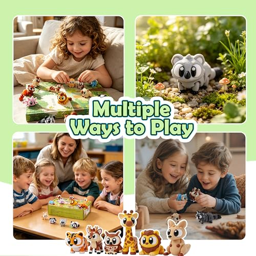 24PCS 3D Printed Animals, Multi-Color Articulated Animal Toys for Kids - style: 24P Upgrade Forest Animals