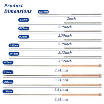 10PCS 3D Printer Nozzle Cleaning Needles, 10Size Stainless Steel