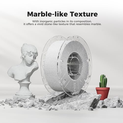 Creality Hyper Marble PLA Filament 1.75mm, White, 1-Pack, 1KG - color: Marble, size: 1kg