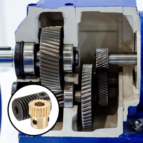 uxcell Worm Gear Set 20T 0.5 Module 20:1 Reduction Rate, Right Rotation Drive Gear Box Wheel Reduce Transmission Part (Brass Gear-5mm Bore, #45 Steel Rod 4mm Bore) - size: Gear-5mm, Rod-4mm Bore, style: 0.5M-20T