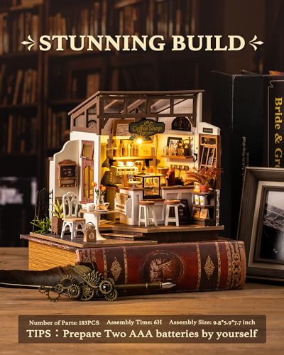 Rolife Coffee Shop DIY Miniature House Kit with LED Light - color: Coffee Shop