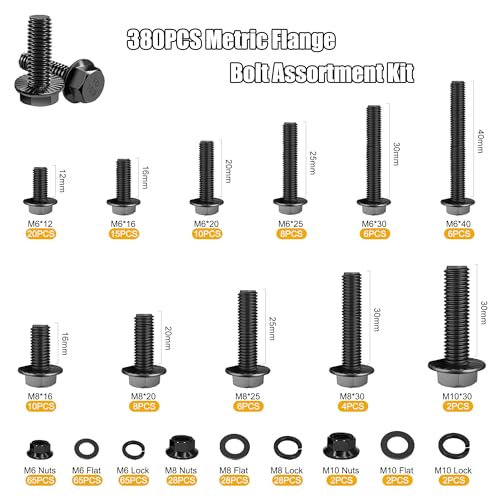 ZTF 3745PCS Metric Bolt Assortment Kit, M2-M10 Hex Socket Screws & Nuts - size: Flange+Flat+Button Head 3745Pcs