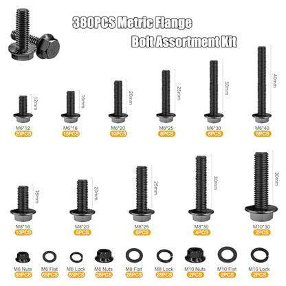 ZTF 3745PCS Metric Bolt Assortment Kit, M2-M10 Hex Socket Screws & Nuts - size: Flange+Flat+Button Head 3745Pcs
