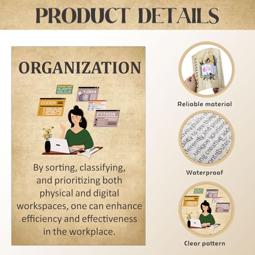 Outus 11 Pcs Retro Job Skills Posters Educational Bulletin Board Set - style: Retro