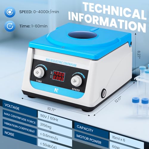 NEWTRY Centrifuge Machine, Electric Desktop Benchtop Lab Centrifuges