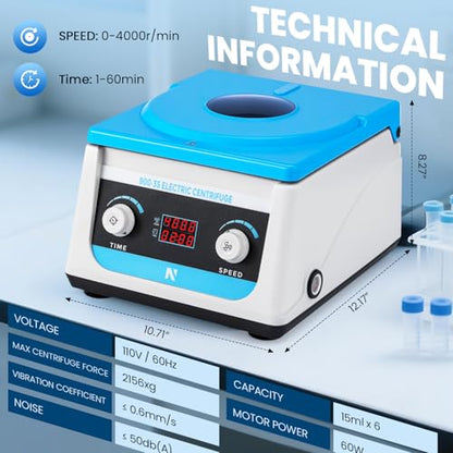 NEWTRY Centrifuge Machine, Electric Desktop Benchtop Lab Centrifuges