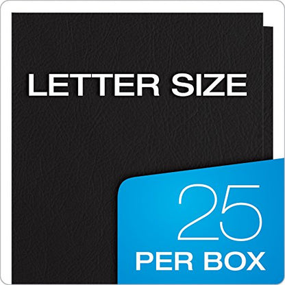 Oxford Twin-Pocket Folders,Textured Paper,Letter Size,Black,Holds 100 Sheets,Box of 25 (57506EE),8-1/2 x 11,(Pack of 5) - color: Black, size: 25 Count (Pack of 5)