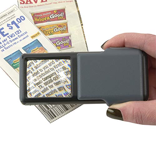 Carson MiniBrite 5x LED Lighted Slide Out Pocket Magnifying Glass - size: Pack of 4