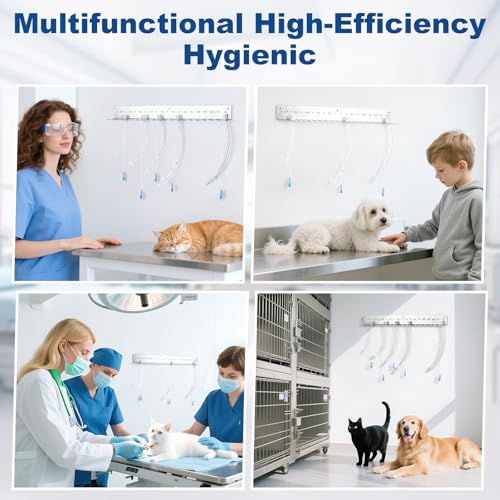 Endotracheal Tube Holder 304 Stainless Steel Rack Wall Hanging Frame Endotracheal Tube Holders Intubation Hanger for Veterinary Equipment Supplies(22.44 inches, 2.0-12)