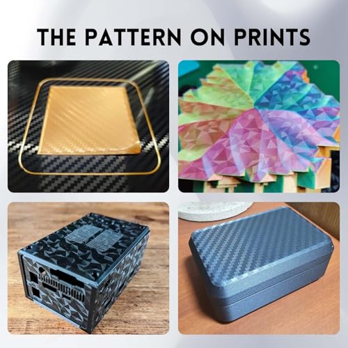 IdeaFormer-3D Diamond PEO+Carbon Fiber PET Build Plate for Anycubic Kobra 3/Kobra 3 V2/Kobra 3 Combo, Double Sided PEO PET Spring Steel Plate Flexible Sheet for 256x268mm Kobra 3 Series - color: PEO+PET(Diamond+Carbon Fiber)