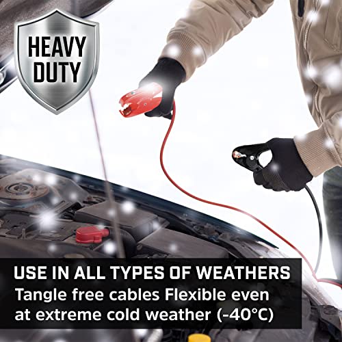 Energizer 1-Gauge 800A Heavy Duty Jumper Battery Cables 25 Ft Booster Jump Start - 25' Allows You to Boost Battery from Behind a Vehicle! - size: 25 Feet (1 Gauge)