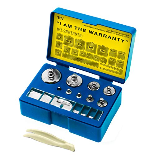 19 pcs Calibration Weight Set 100g – 10mg With Tweezers And Presentation Box For Accurate Precision Balancing Of Digital, Jewellery, Diamond, Pocket, Laboratory And Other Scales