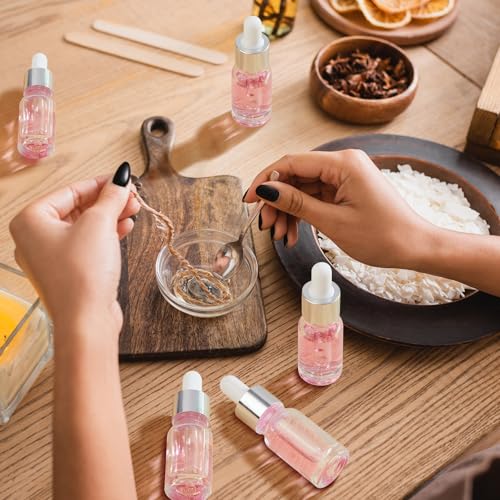 Didaey 100 Pcs Mini Glass Oil Dropper Bottle, 10 ml, Classic Silver - color: Classic Silver, size: 10 ml